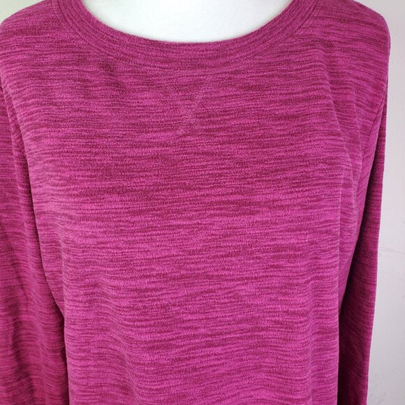 Karen Scott Womens Magenta Fleece Marled Sweatshirt PXL - Picture 5 of 10